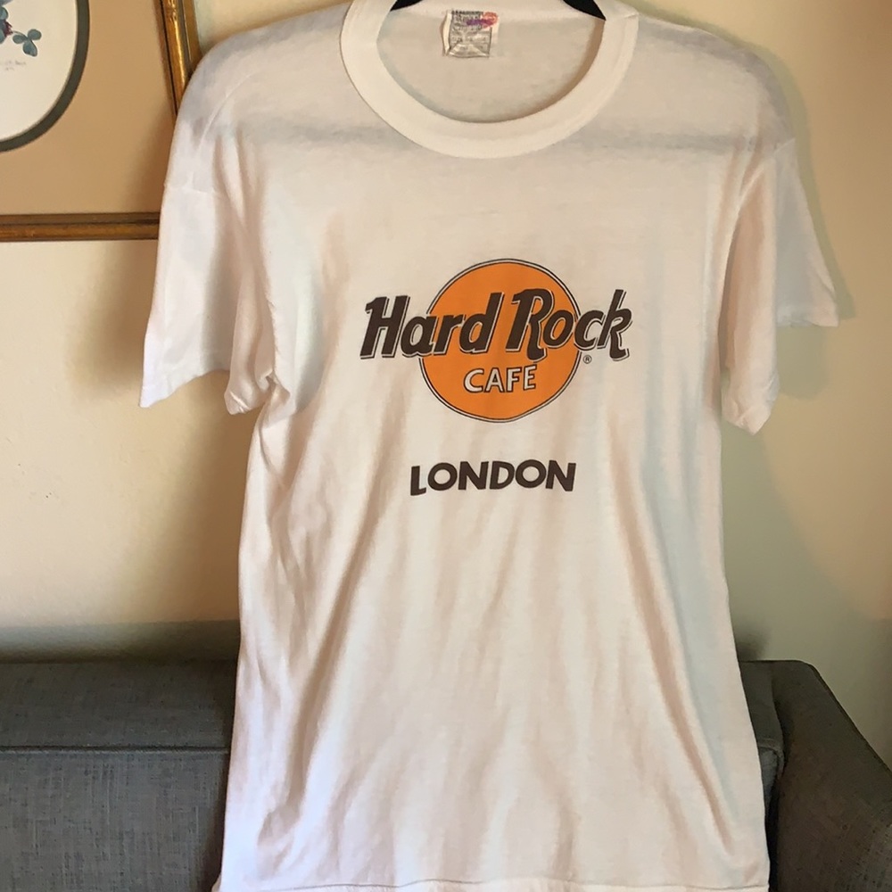 Hard Rock London Rose of England Brand Vintage Fitted Soft White Vintage Shirt